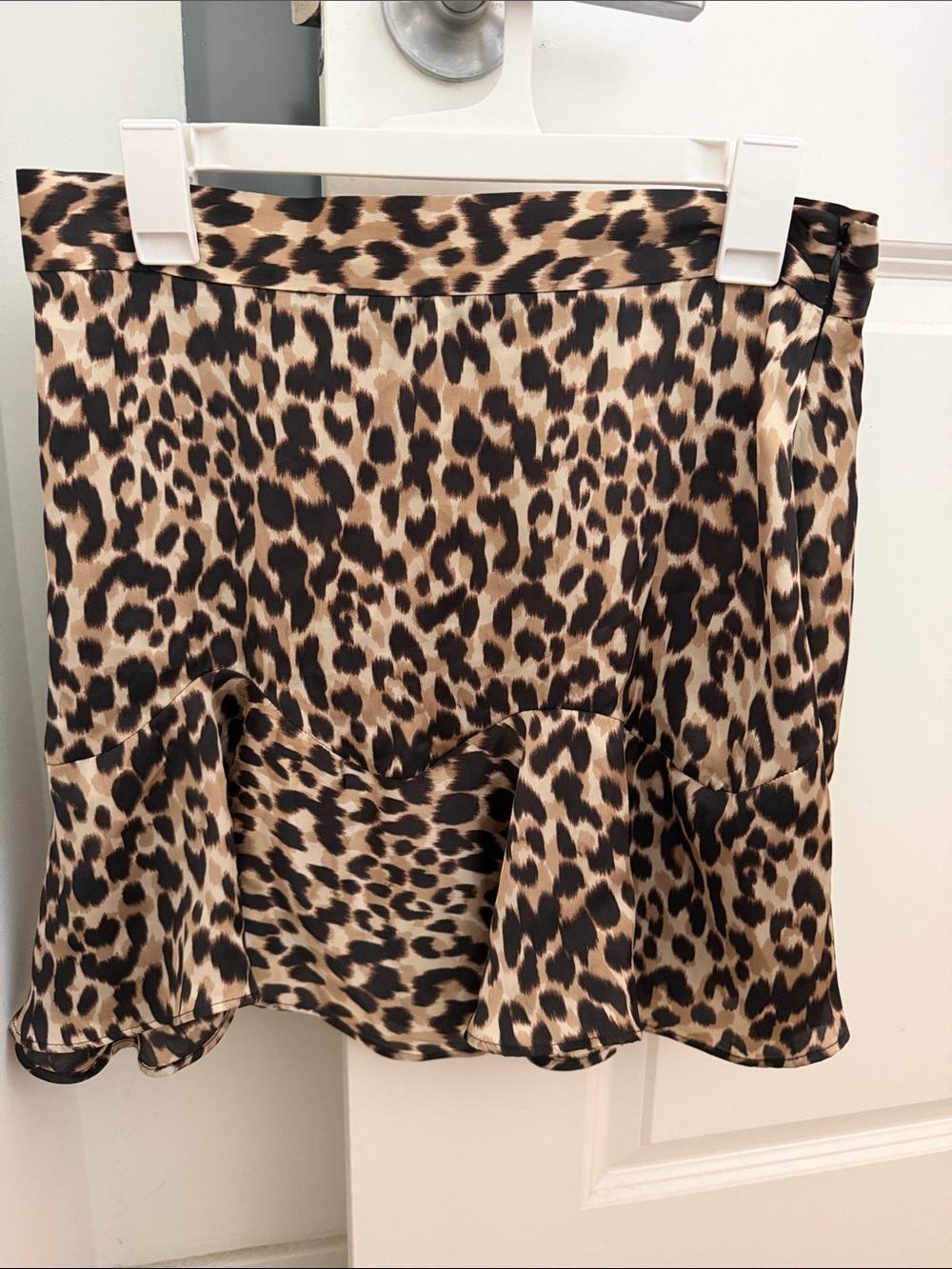 Zara Leopard Print Mini Skirt - Beige & Black